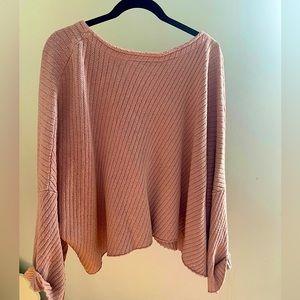 Free People Cropped Pullover Sweater, Bell Sleeve, Size Small